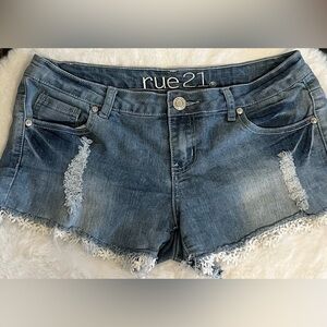 Rue21 Denim Lace Shorts